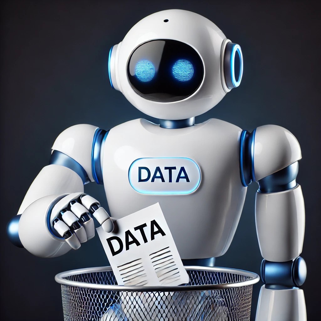 A Robot putting data in the bin