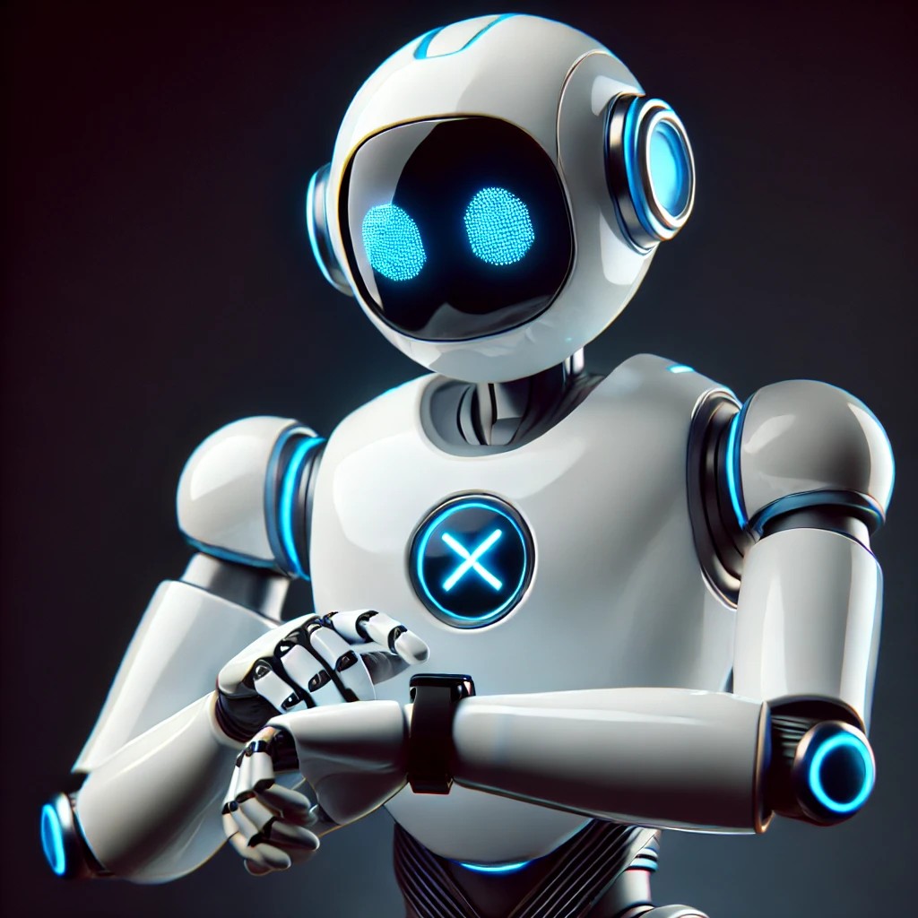 Robot looking at his watch